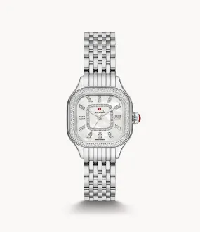 Michele Meggie Diamond Stainless Steel Watch