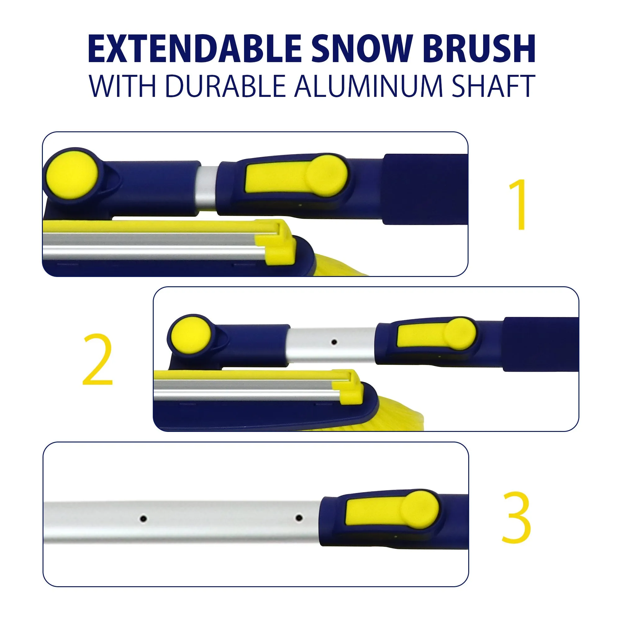 Michelin Ultra Duty Extendable 43-63" Snow Brush for Trucks XL Swivel Head, Squeegee, Ice Scraper, Ergonomic, Scratch Free Auto Window Snowbrush, Windshield Broom for Car, SUV