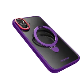 MICRODIA CRYSTAL RING Matte Protective iPhone Case with Kickstand - Deep Violet