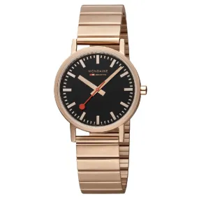 Mondaine Classic Rose Gold Tone Stainless Steel Analogue Watch 36mm