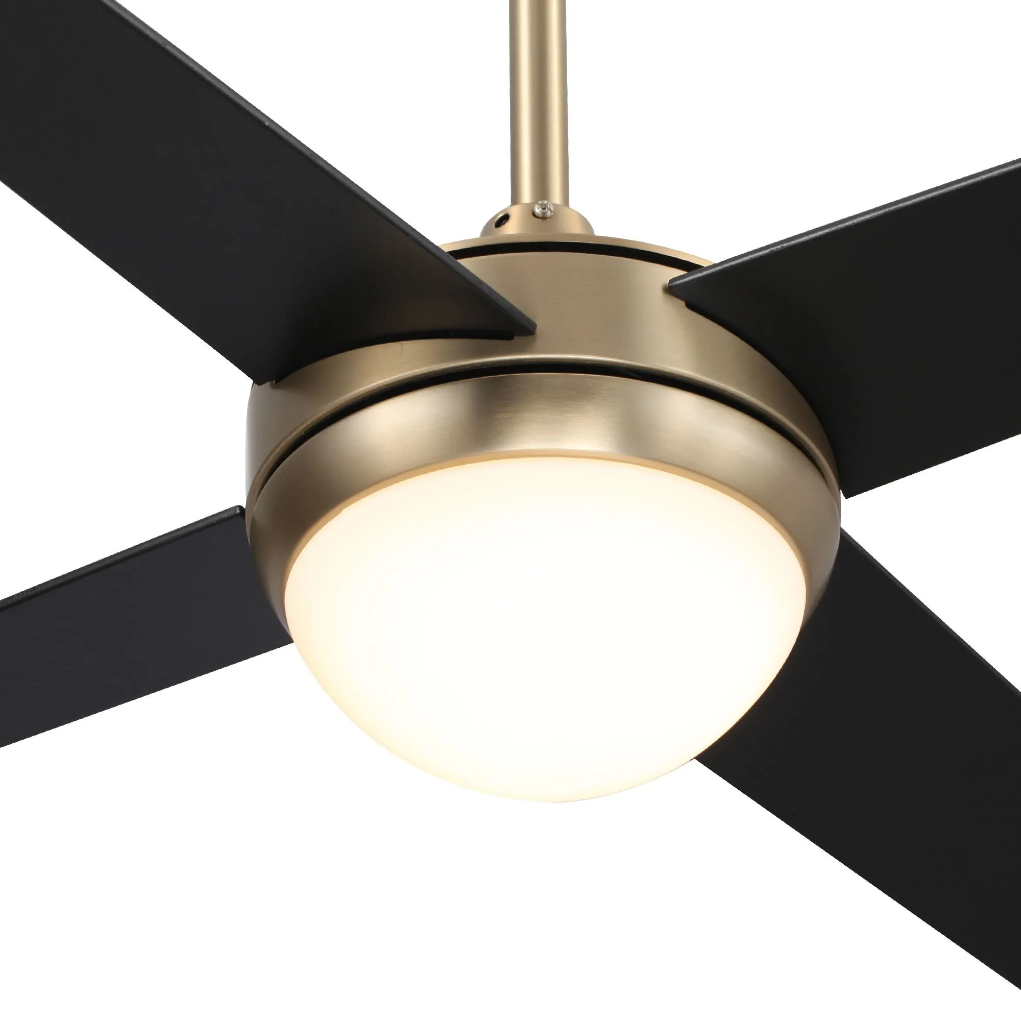 NEVA 48 inch 4-Blade Smart Ceiling Fan with LED Light Kit & Smart Wall Switch - Gold/Black