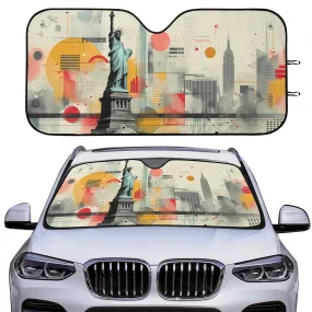 New York Car Sun Shade, NYC Statue Of Liberty Front Windshield Coverings Blocker Auto Protector Window Visor Screen Cover Shield SUV Truck