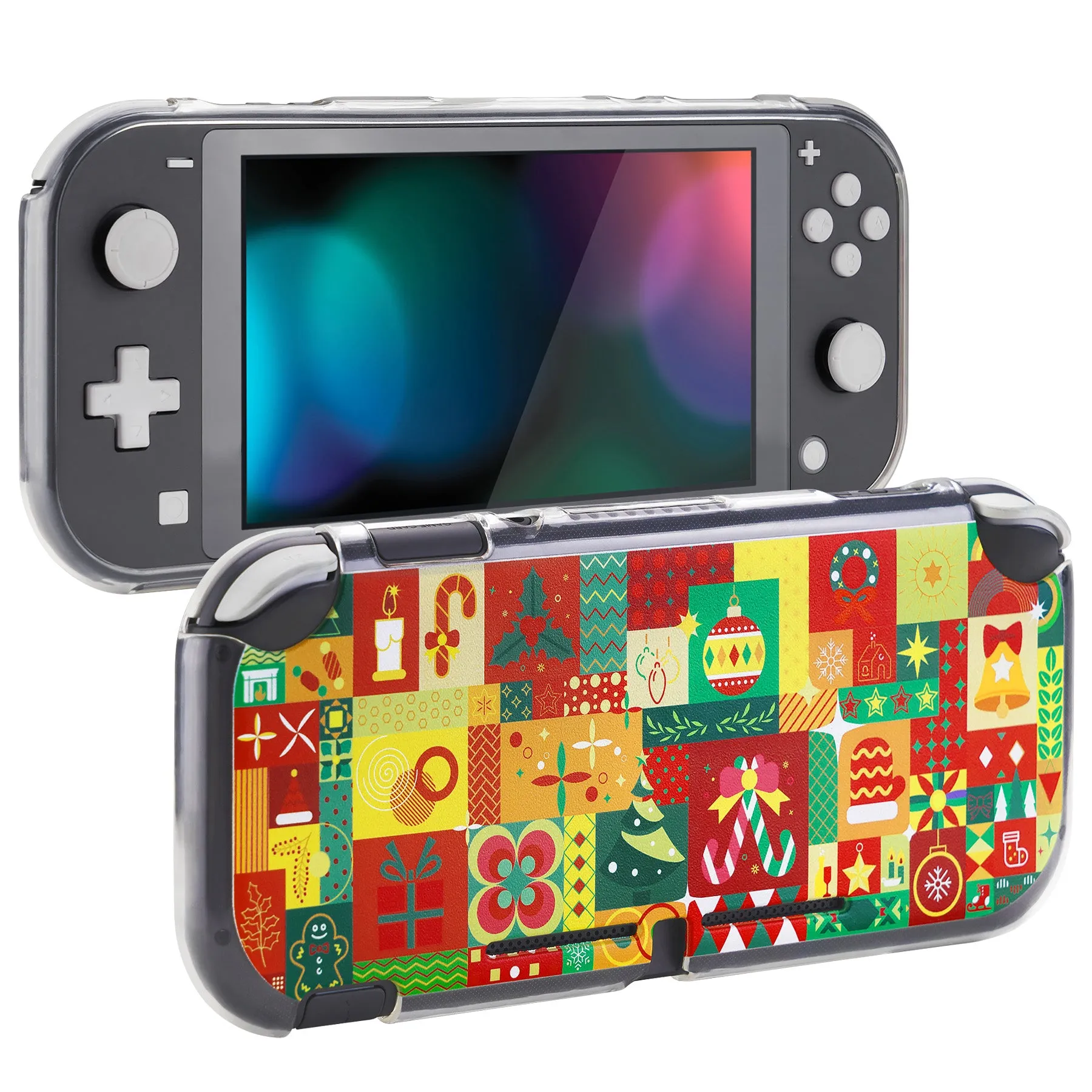 PlayVital Christmas Wrap Custom Protective Case for NS Switch Lite, Soft TPU Slim Case Cover for NS Switch Lite - LTU6033