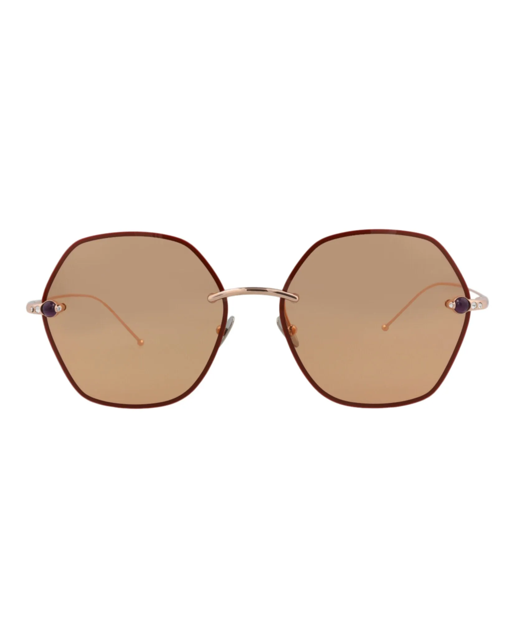 Pomellato Round-Frame Metal Sunglasses, style # PM0091S-30008786002