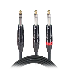 ProX XC-SYS05 5 Ft. 1/4" TRS-M to Dual 1/4" TRS-M High Performance Audio Cable