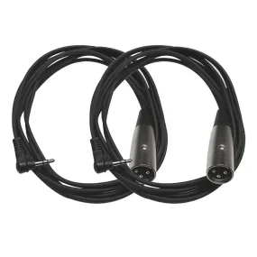 SA-iSTXMOX6 - Pair of Right Angle 1/8 Inch TRS to XLR Male Patch Cables