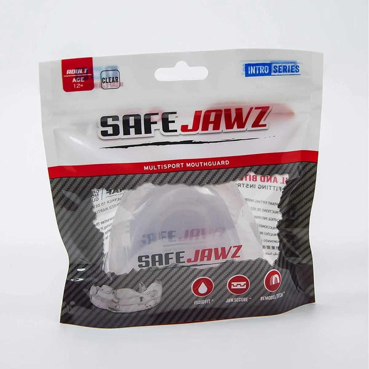 SAFEJAWZ INTRO SERIES SPORTS MUAY THAI BOXING MMA SELF-FIT MOUTHGUARD White Senior Age 12 