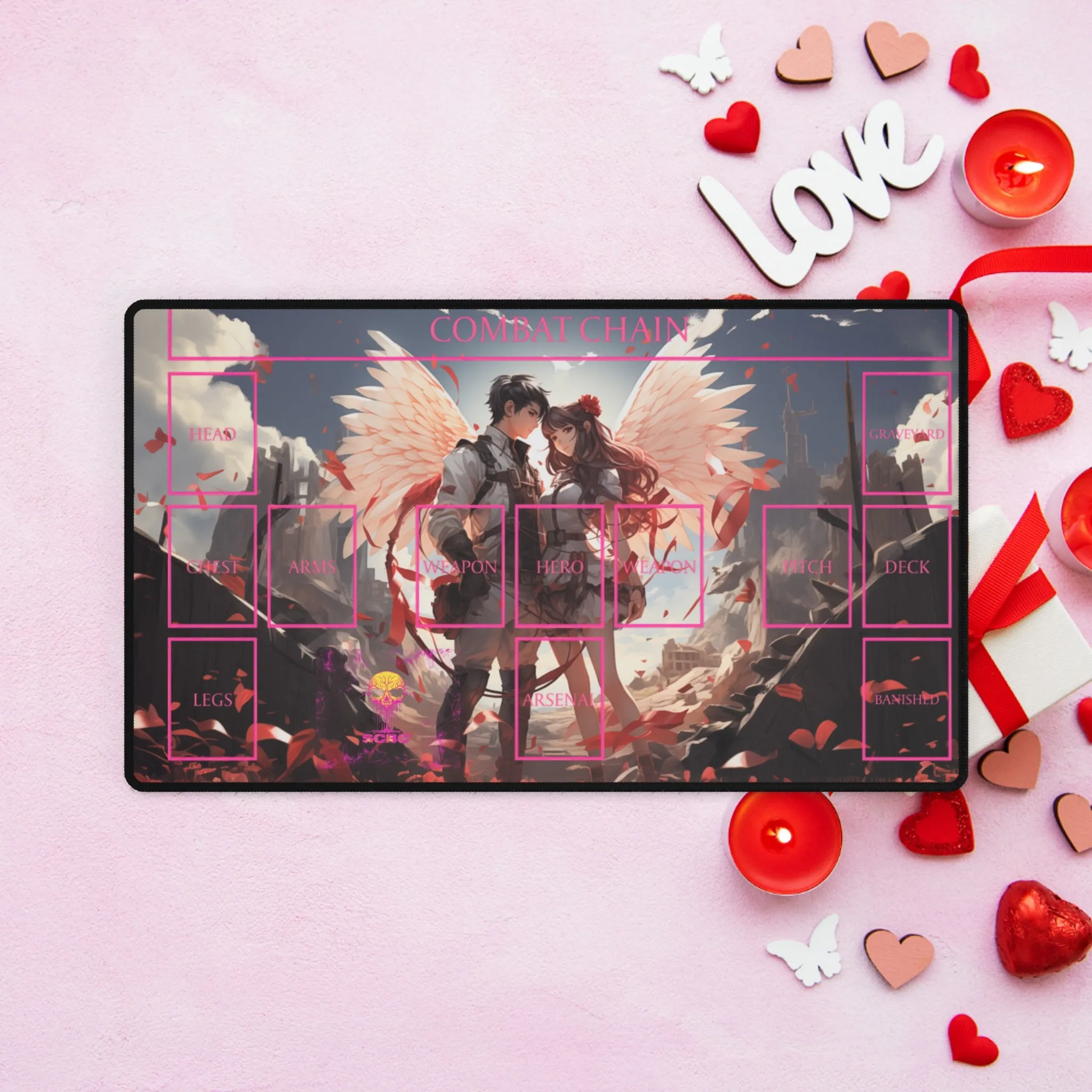 SCBC: "V-Day Lovers" Play Mat. Flesh & Blood. Card Game. MTG. Magic The Gathering.  Cards. Fun. Play Mat. Birthday Gift. Gift For Nerds.