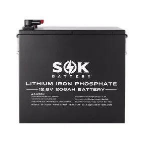 SOK Battery 12V [206Ah-H] 12V LiFePO4 Battery Bluetooth & Built-in heater | SK12V206H