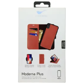 StrongNFree Moderna Plus Series Wallet Case for iPhone Xs and X - Dusty Red