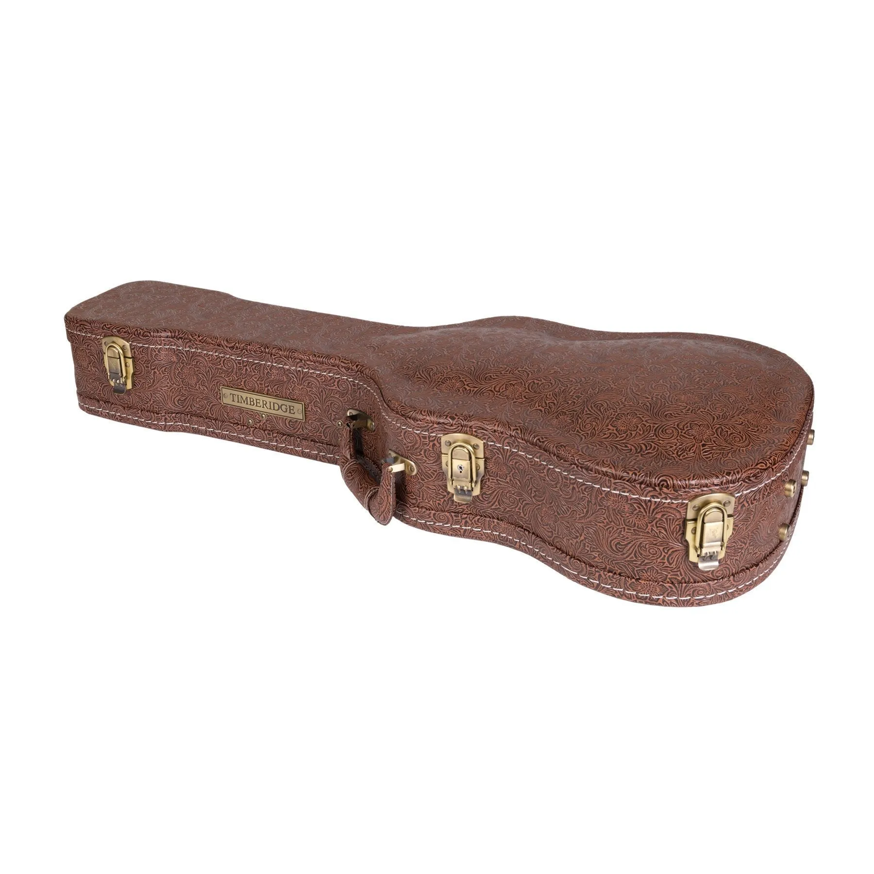 Timberidge Deluxe Shaped 12-String Mini Acoustic Guitar Hard Case (Paisley Brown)