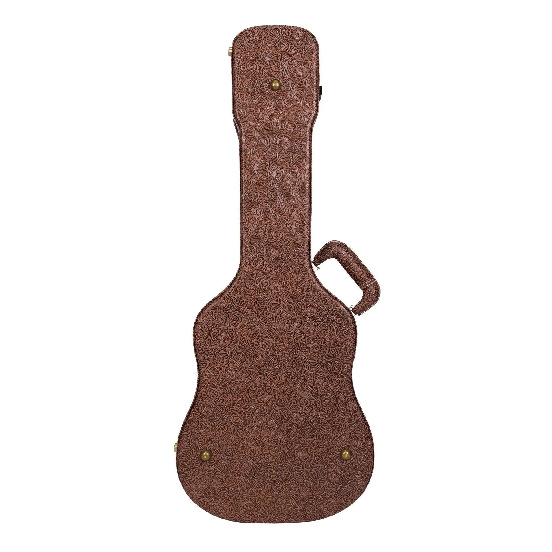 Timberidge Deluxe Shaped 12-String Mini Acoustic Guitar Hard Case (Paisley Brown)