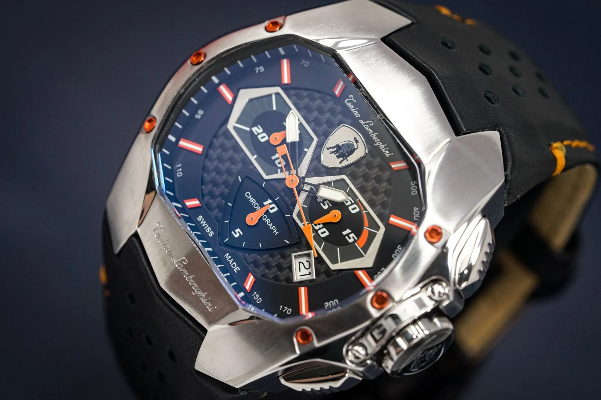 Tonino Lamborghini GT1 Chronograph Watch Steel Orange T9GB-SS