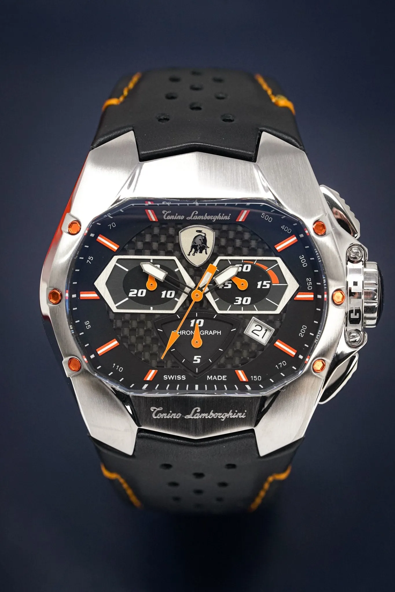 Tonino Lamborghini GT1 Chronograph Watch Steel Orange T9GB-SS