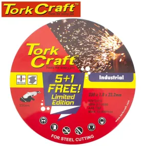 TORK CRAFT 5  1 CUTTING DISC IND. METAL 230 X 1.8 X 22.2 MM TIN CASE COMBO 160