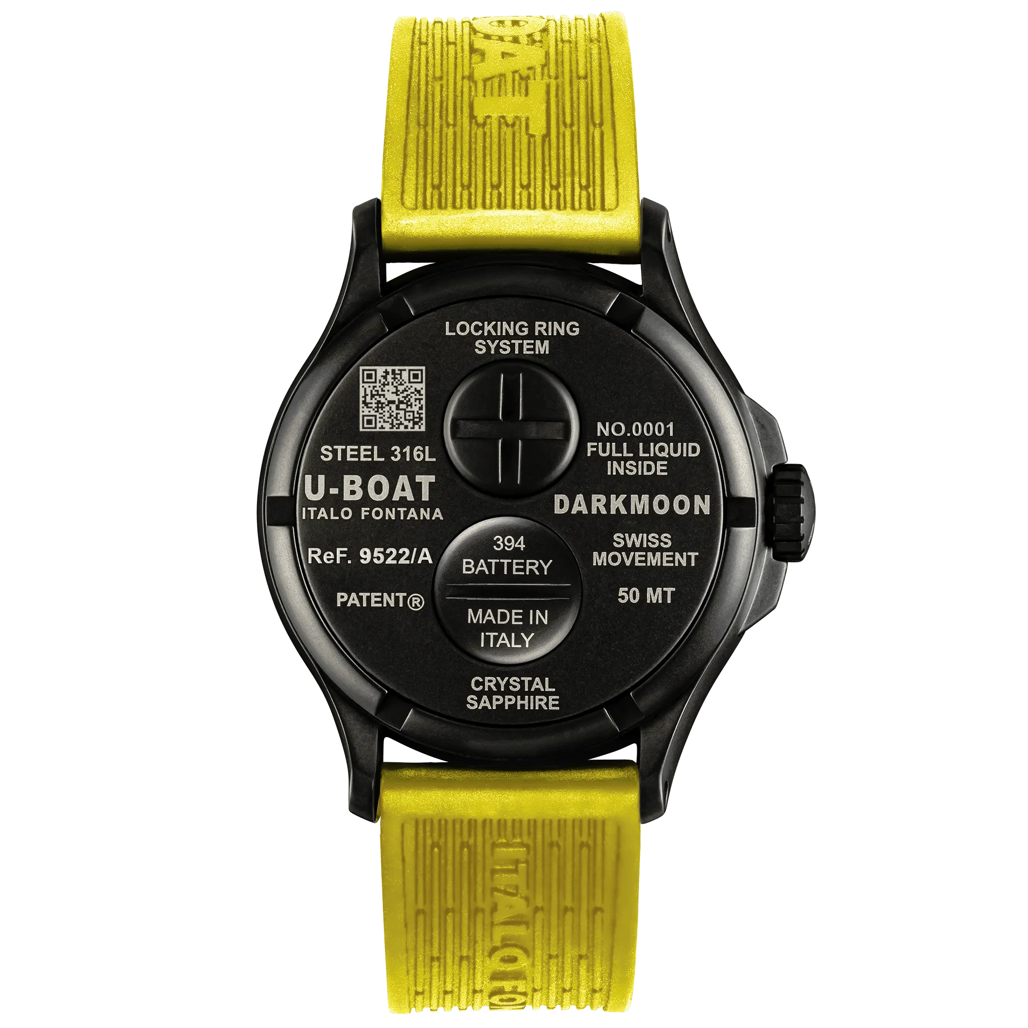 U-Boat Watch Darkmoon 44 Yellow Curve Black PVD 9522