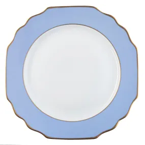 Ultra-White Georgian ColorSheen Light Blue - Gold Banding - Charger Plate