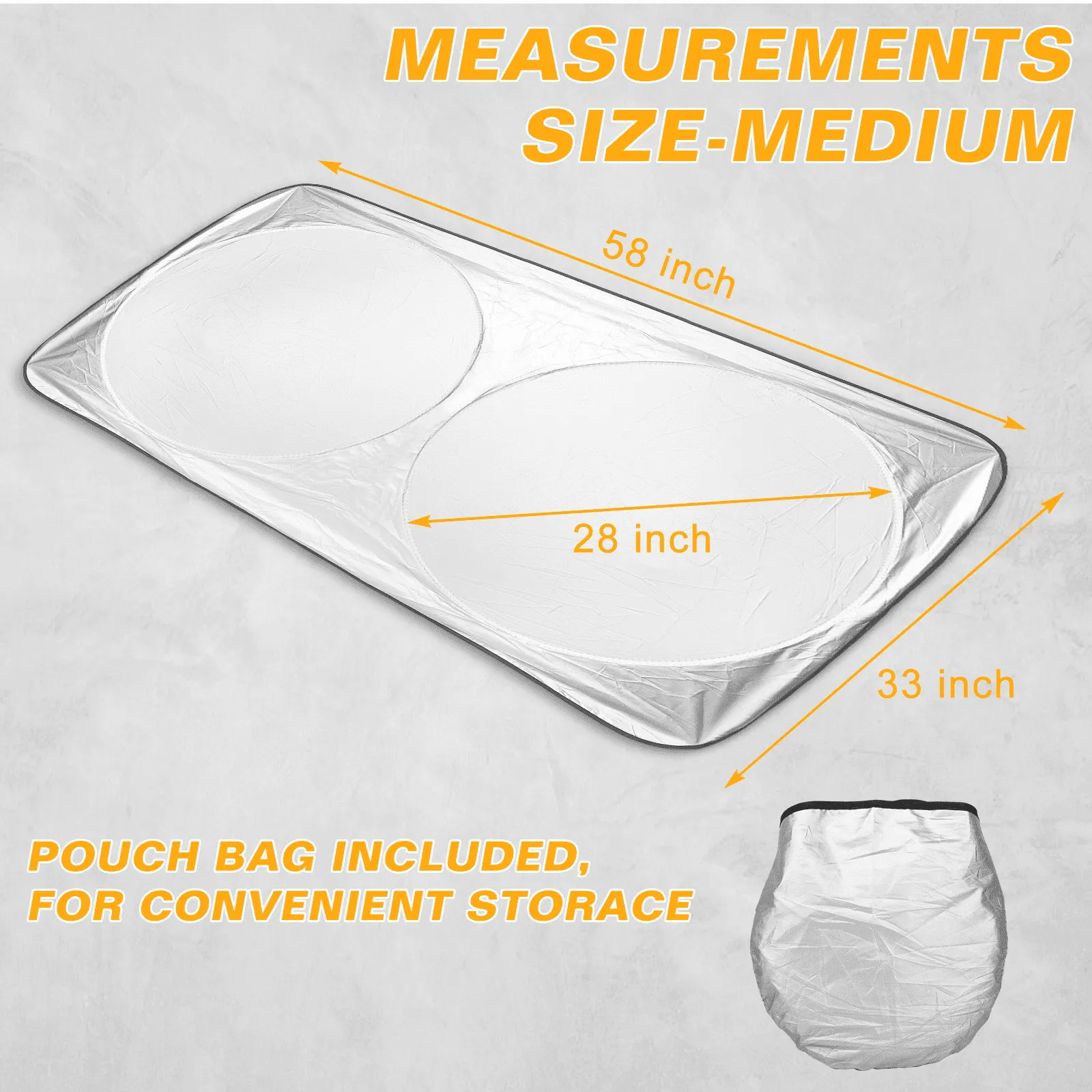 UrbanX Car Windshield Sun Shade for Honda Civic | Durable 240T Material Car Sun Visor for UV Rays, Sun Heat Protection | Car Interior Accessories for Sun Heat | Medium Plus (64 inches x 34 inches)