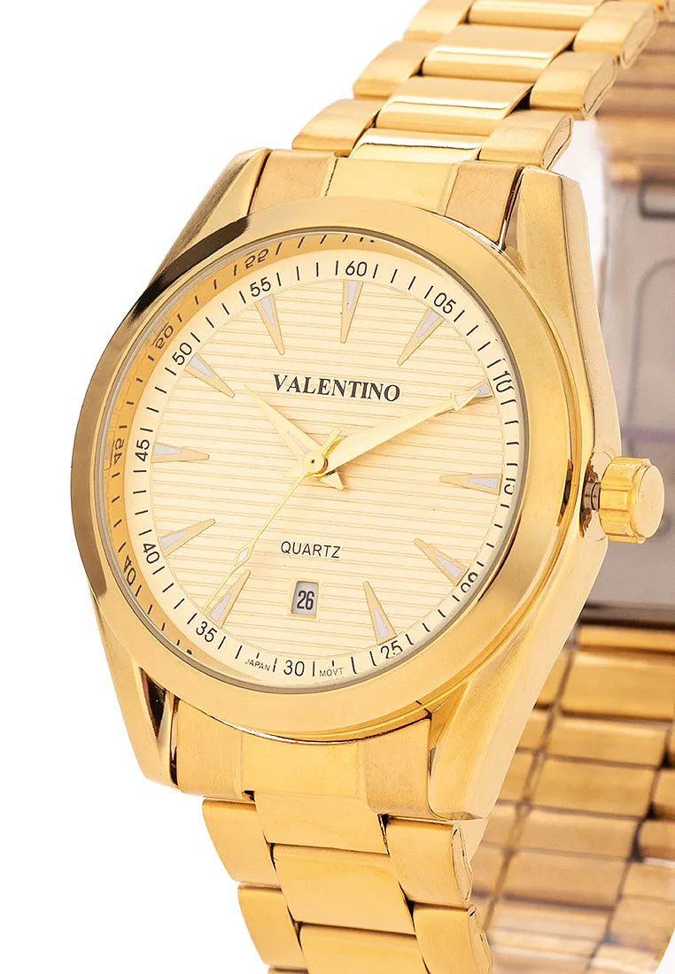 Valentino 20122400-GOLD DIAL Stainless Steel Strap Analog Watch for Men