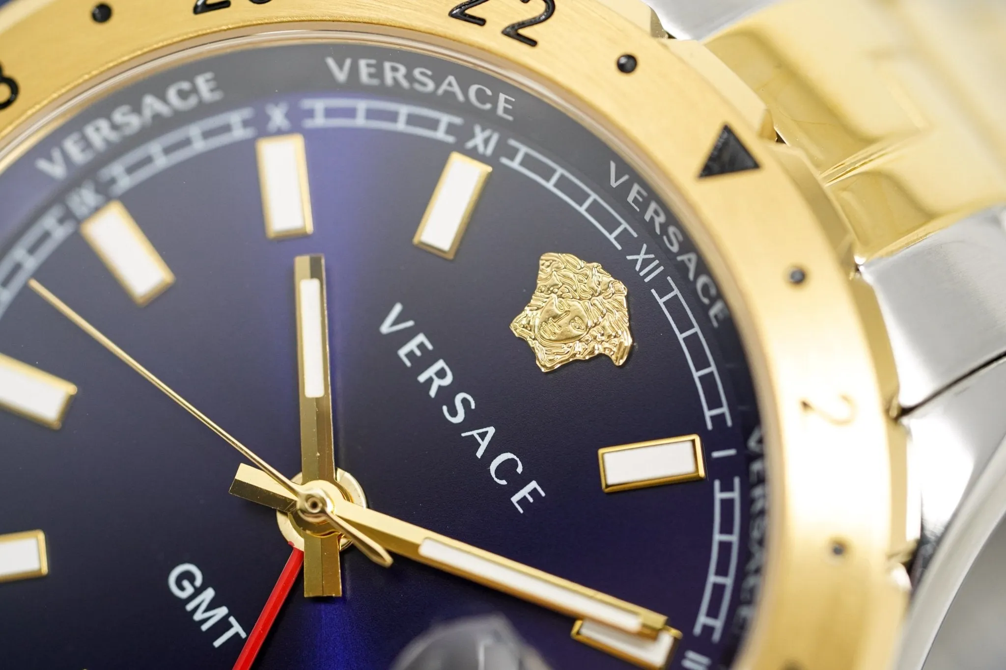 Versace Men's Watch Hellenyium GMT Blue Two-Tone Bracelet V11060017