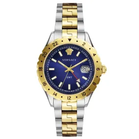 Versace Men's Watch Hellenyium GMT Blue Two-Tone Bracelet V11060017