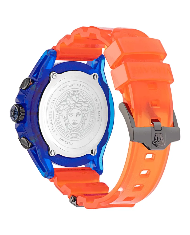 Versace Unisex Watch Chronograph Active Blue Orange VEZ700922