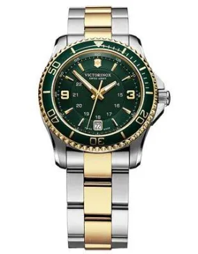 Victorinox Swiss Army Maverick GS Two-Tone Ladies Watch - Green Dial - Bracelet