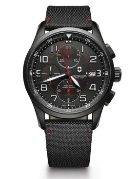 Victorinox Swiss Army Mens Airboss Automatic Chronograph - Black Dial & Strap