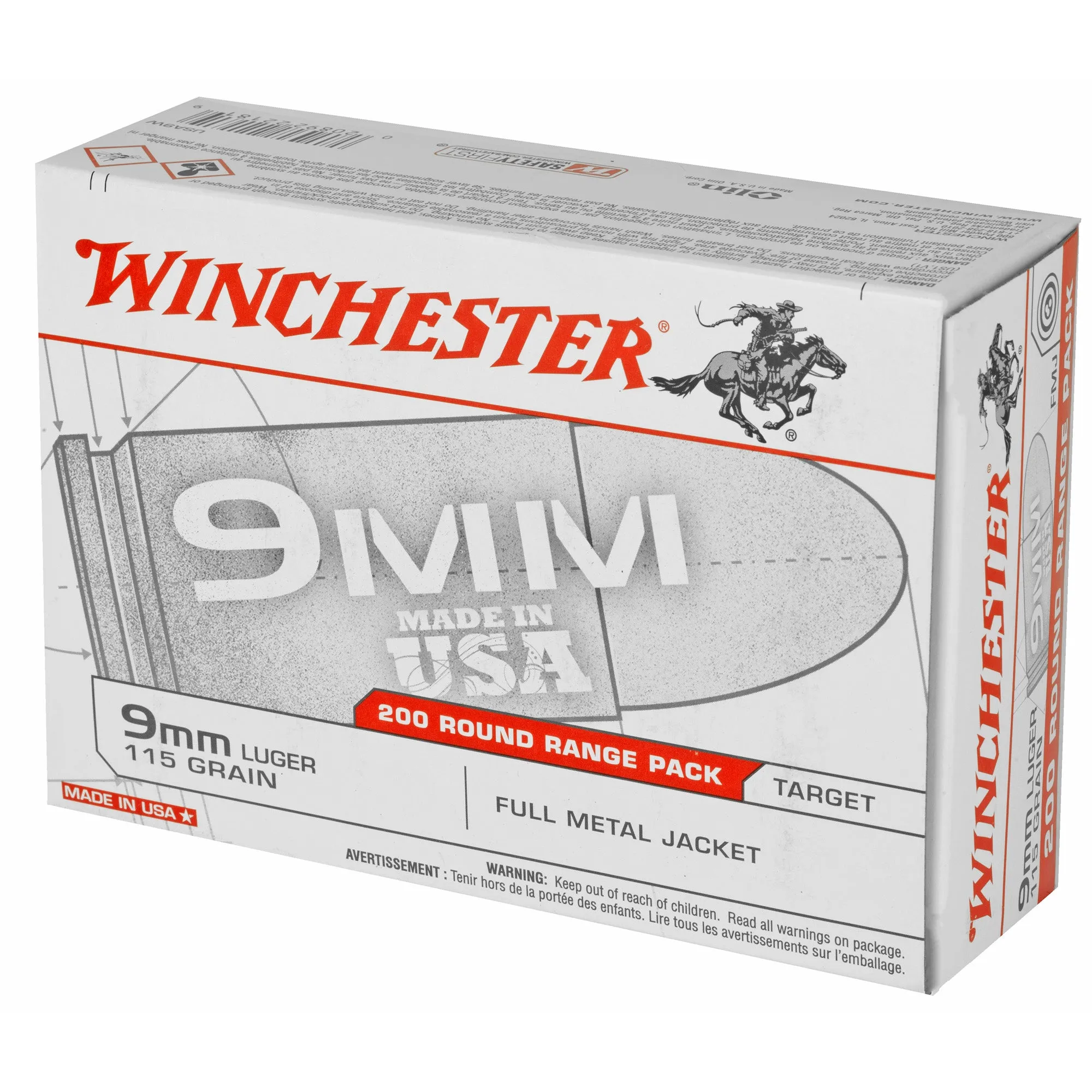 Win Usa 9mm 115gr Fmj 200-1000