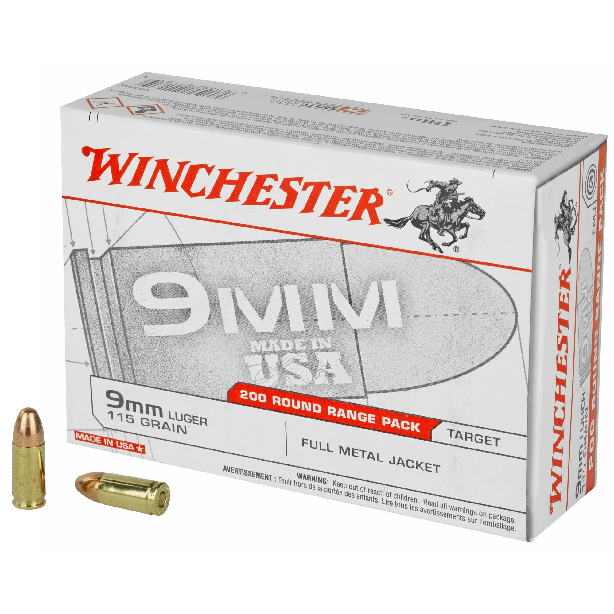 Win Usa 9mm 115gr Fmj 200-1000