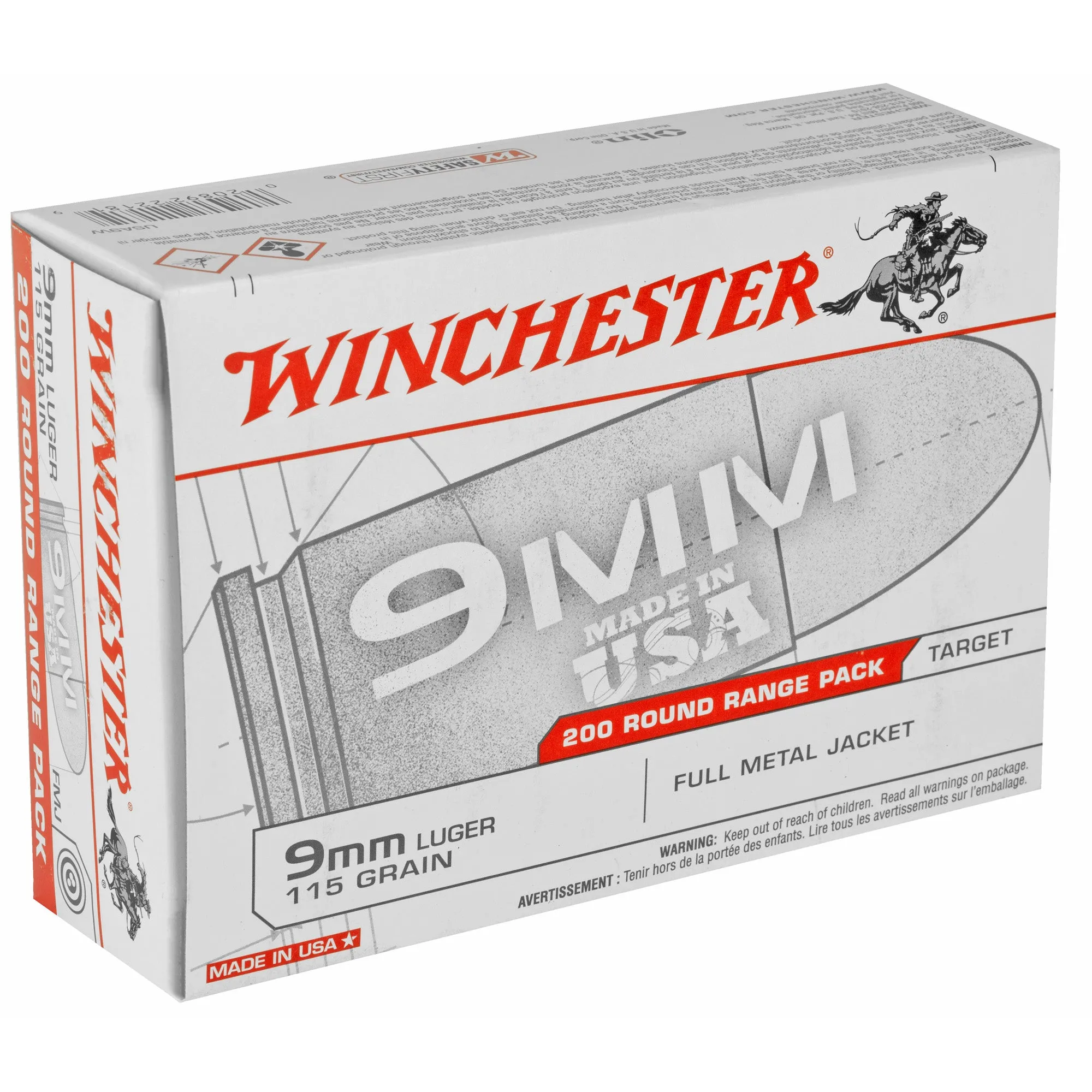 Win Usa 9mm 115gr Fmj 200-1000