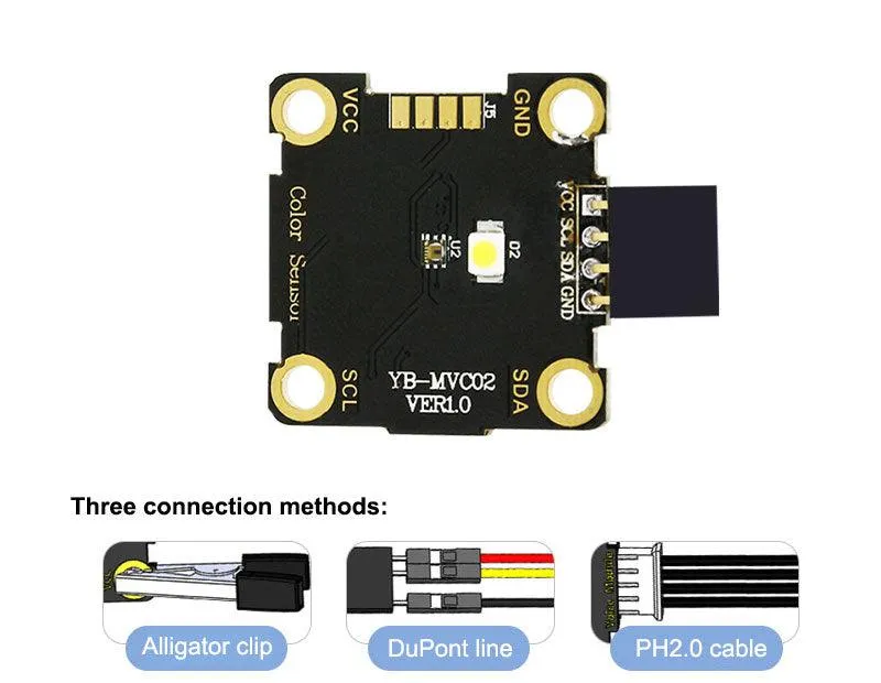 Yahboom Color Recognition module compatible with alligator clip/DuPont line/PH2.0 cable